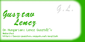 gusztav lencz business card